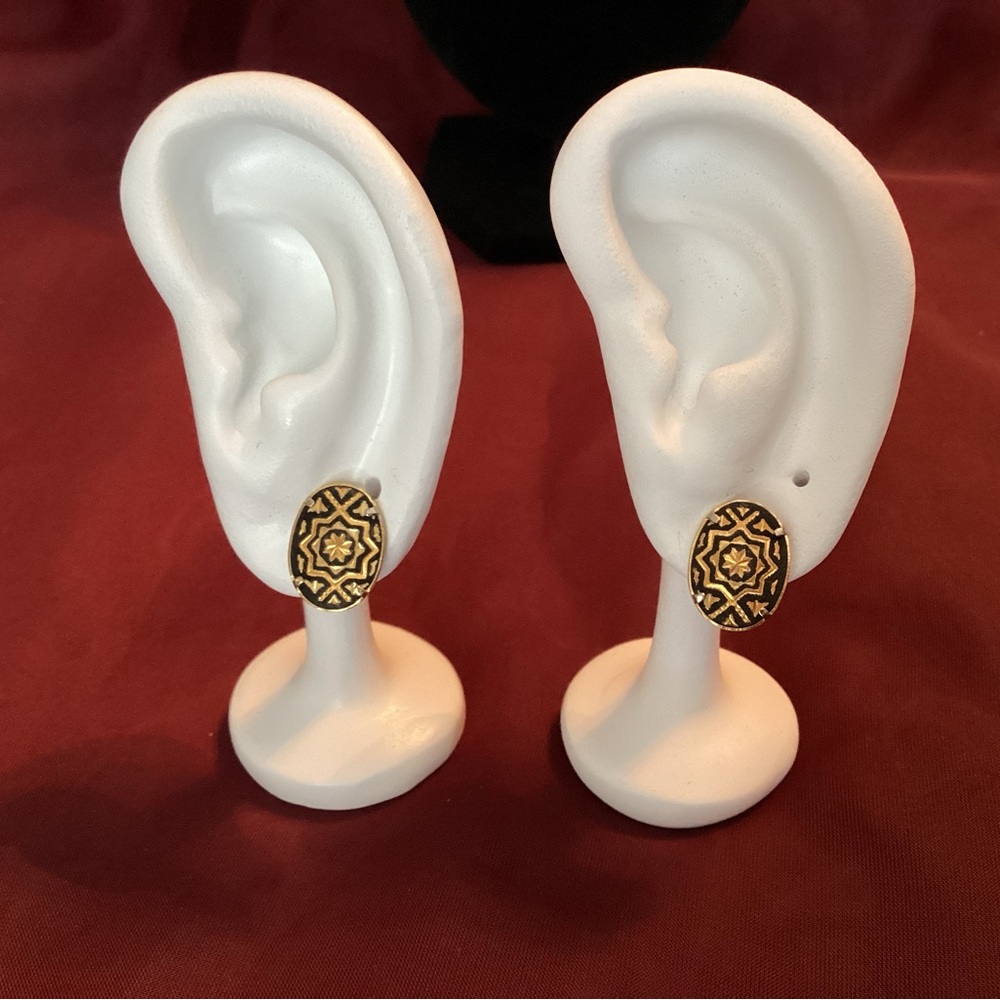 Gold and Black Earrings